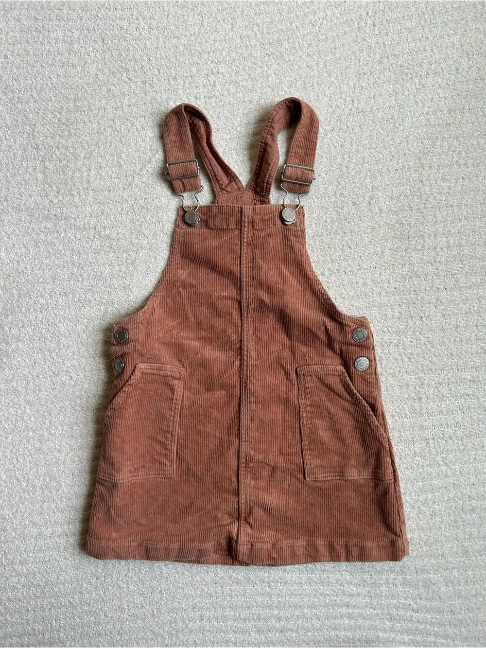 H&M Rust Brown Corduroy Pinafore Overall Dress